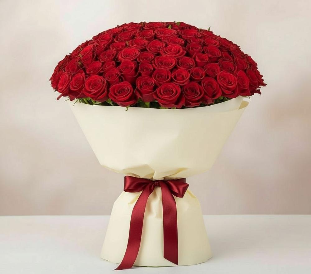 Букет 101 Красная роза Милано в Марьинской