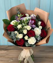 Букет цветов из:  Розы и Альстромерии в Марьинской