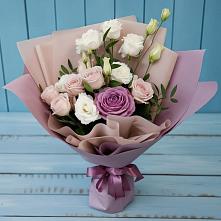 Букет цветов из:  Розы и Лизиантусы в Марьинской