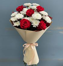 Букет цветов из:  Розы и Хризантемы в Марьинской