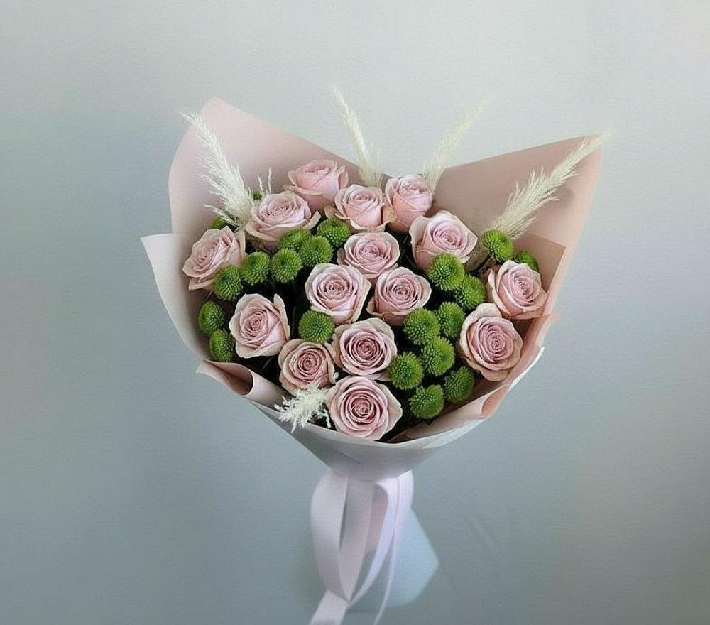 Букет цветов из: Розы и Хризантемы в Марьинской