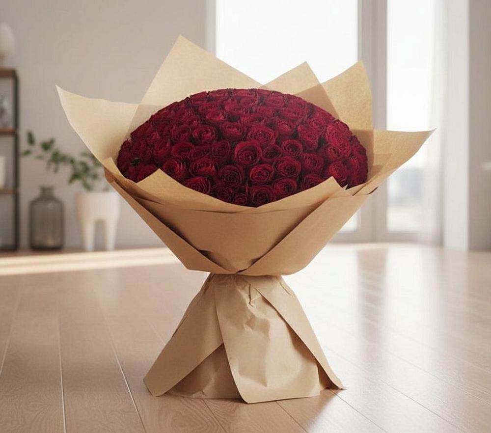 Букет 101 Красная роза в Марьинской