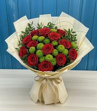 Букет цветов из:  Розы и Хризантемы в Марьинской