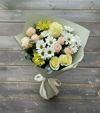 Букет цветов из:  Альстромерии, Розы и Хризантемы #REPLACE_PRED# Марьинской