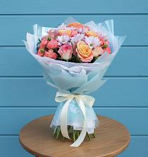 Букет цветов из:  Хризантемы и Розы в Марьинской