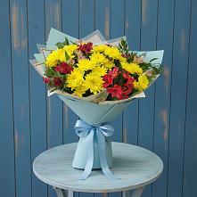 Букет цветов из:  Альстромерии и Хризантемы в Марьинской