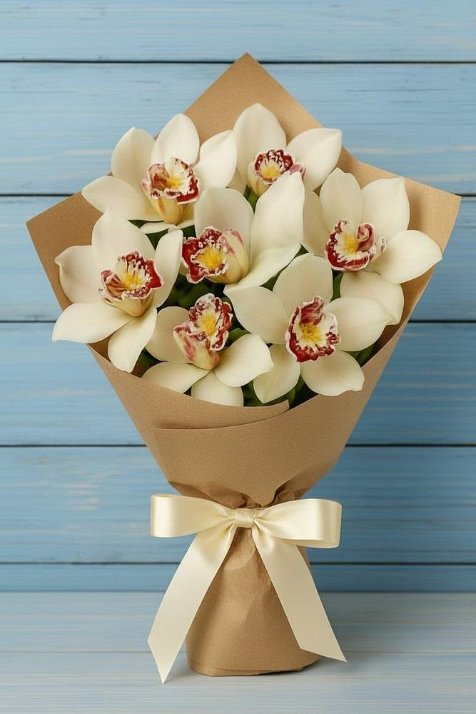 Букет цветов из: Орхидеи и Розы в Марьинской